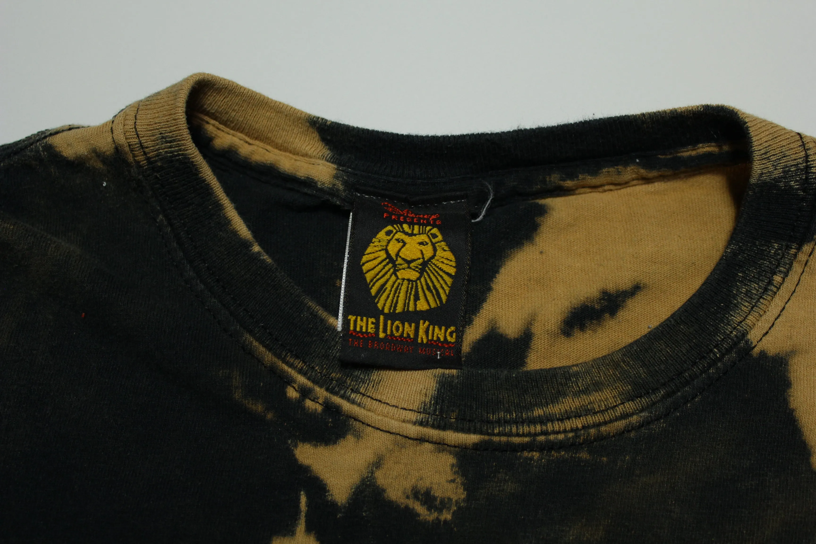 Lion King Disney Broadway Musical Bleached Felt Print Vintage T-Shirt