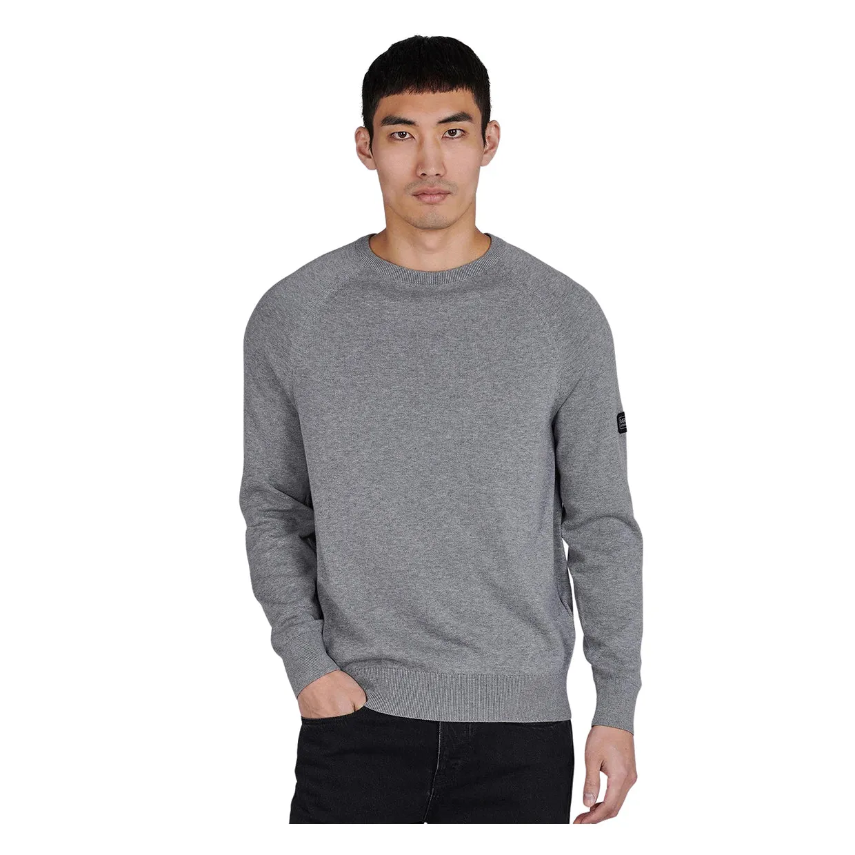 Maglione Barbour International Cotton Crew Neck Grigio