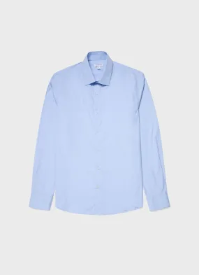 Men's Cotton Stretch Shirt in Light Blue