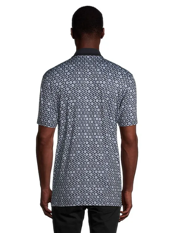 Men's John Lennon Polystretch Pattern Polo - BLUE CIRCLES