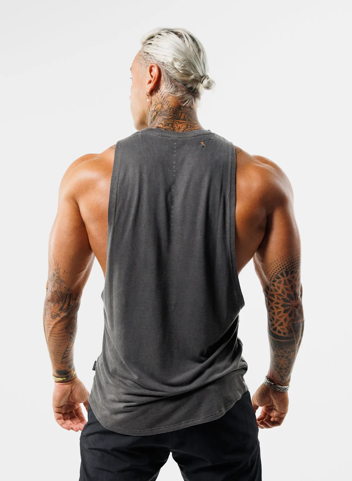 MOTO DISTRESSED BRO TANK - BLACK