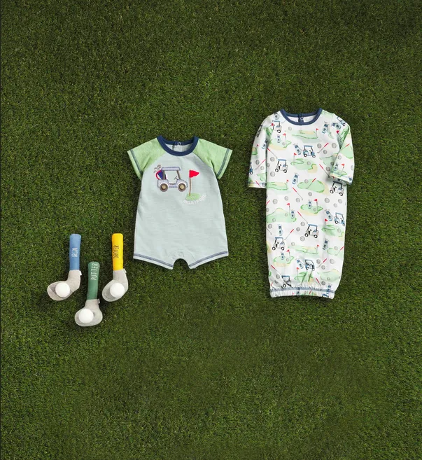 Mudpie Hole-In-One Golf Baby Shortall