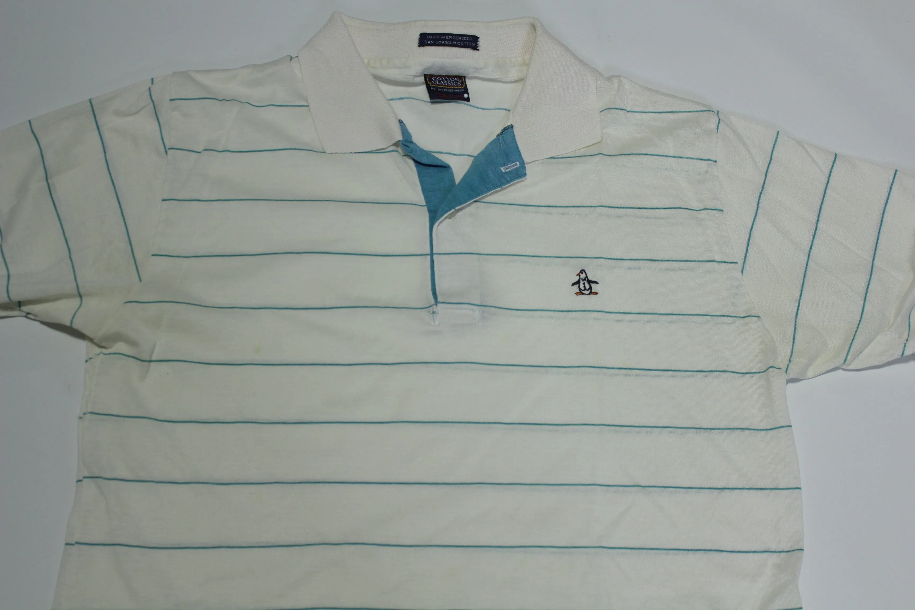 Munsingwear Penguin Made In USA Vintage 80's Striped Golf Polo Shirt