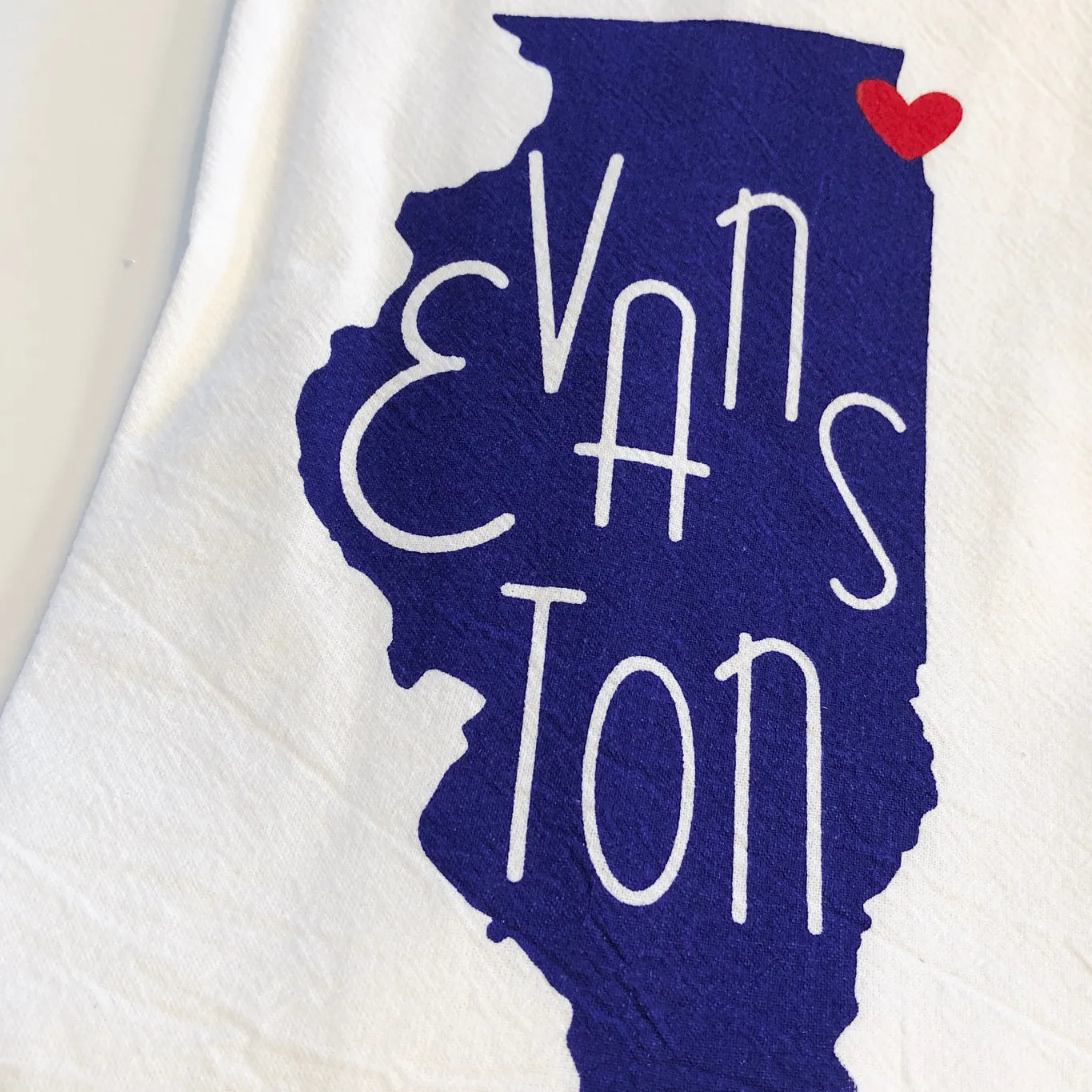 Navy Evanston, IL Love Tea Towel