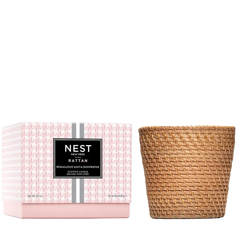 NEST FRAGRANCES | Rattan Himalayan Salt & Rosewater Candle