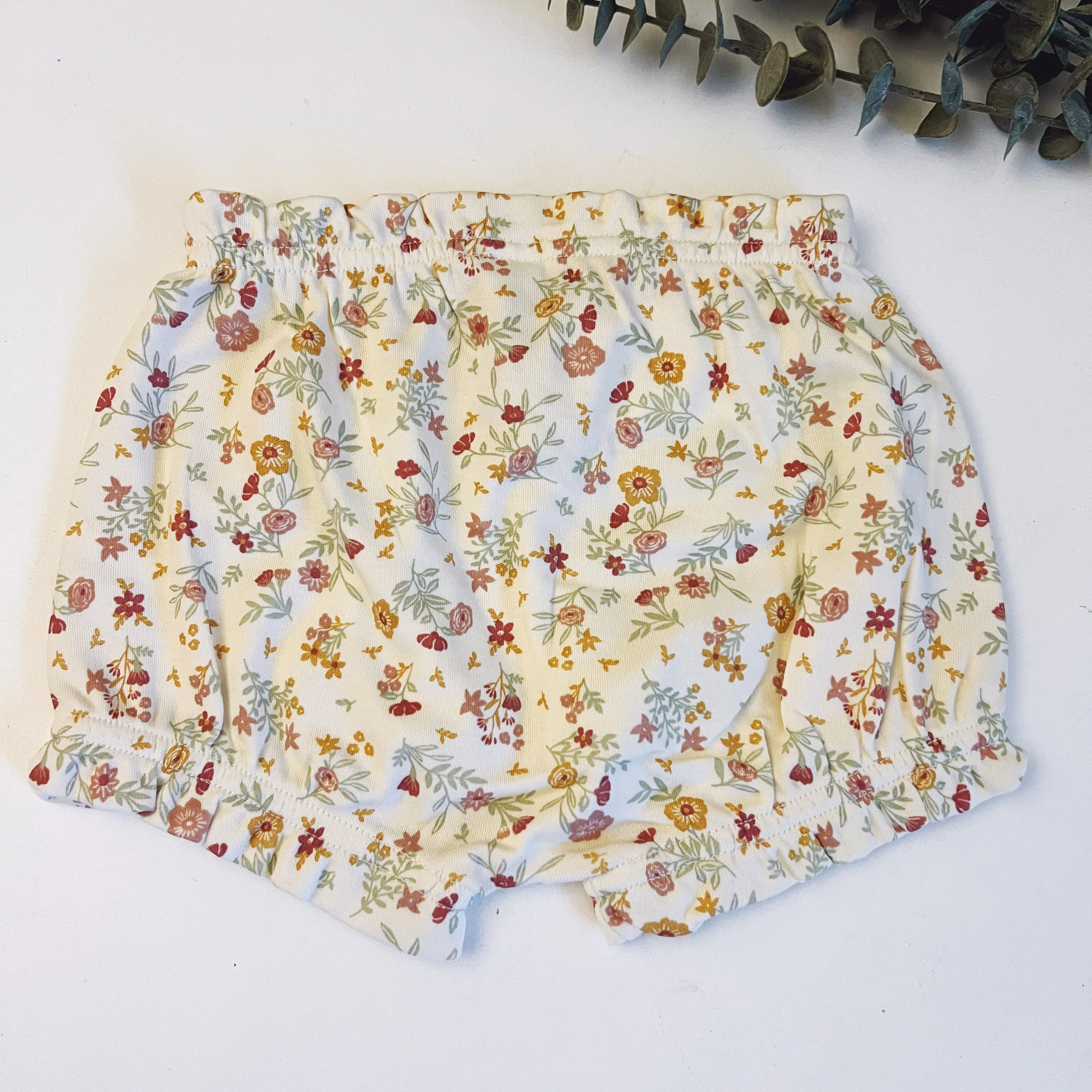 Organic Cotton Baby June Ruffle Bloomer - Bianca Floral Berry