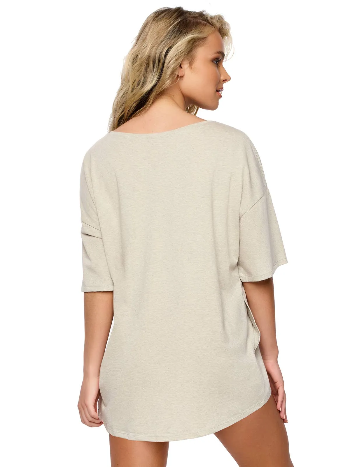 Organic Cotton Stretch Sleep Tee - Pebble