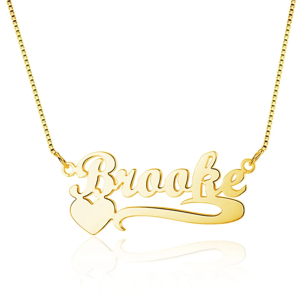 Personalized Heart Accent Name Necklace - Custom Name Necklace