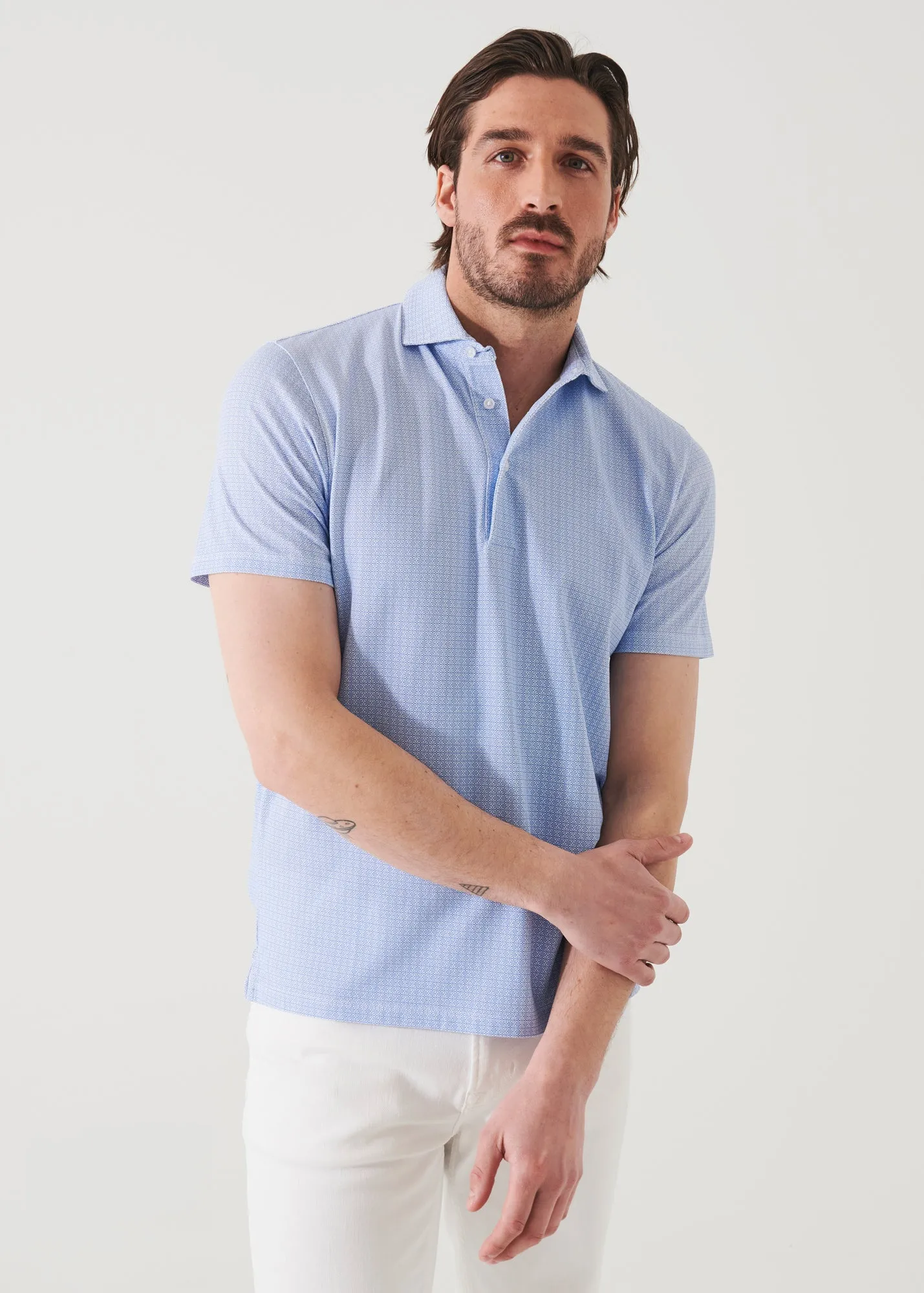 PIMA COTTON STRETCH PRINTED POLO