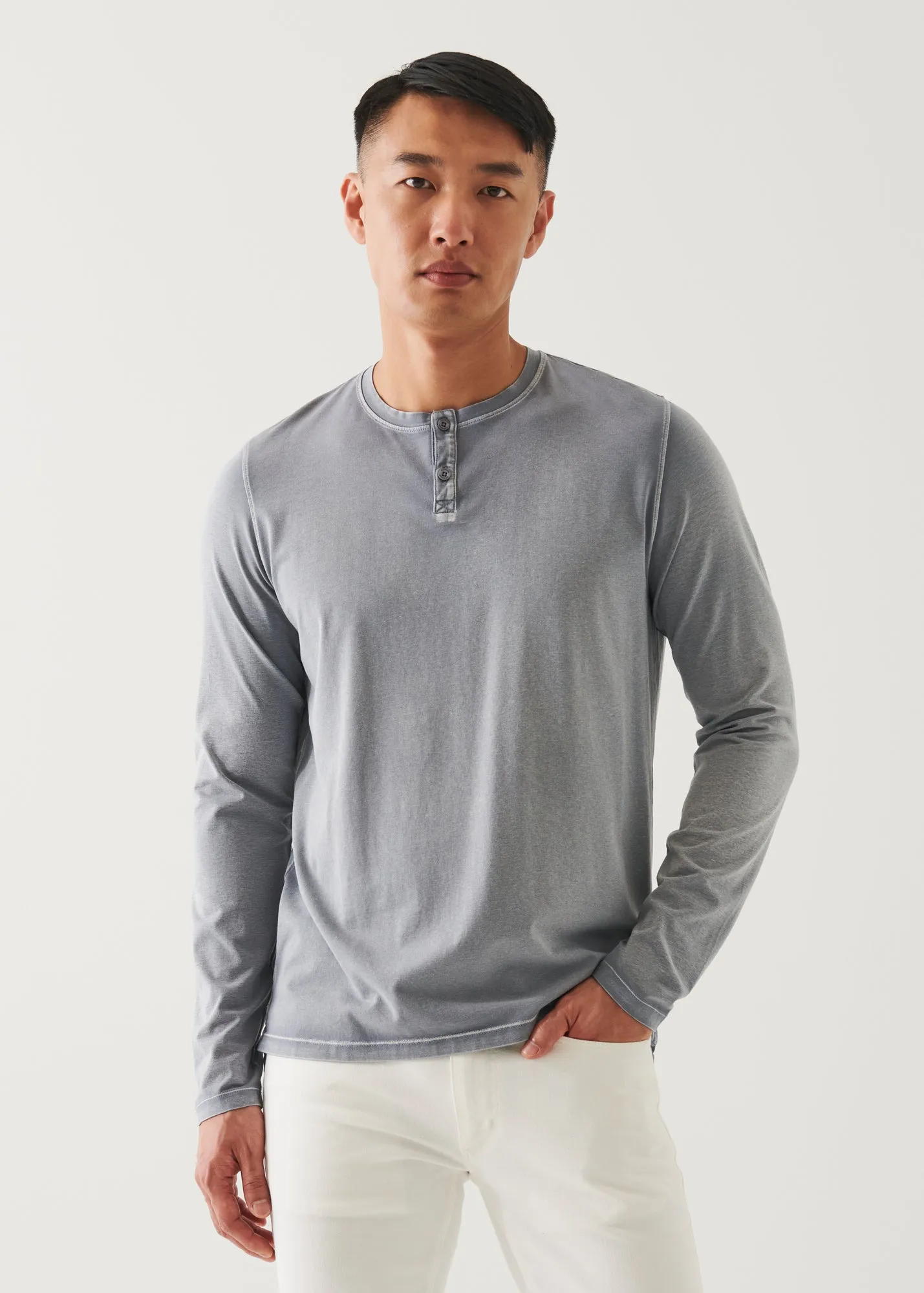 PIMA COTTON STRETCH VINTAGE WASH HENLEY