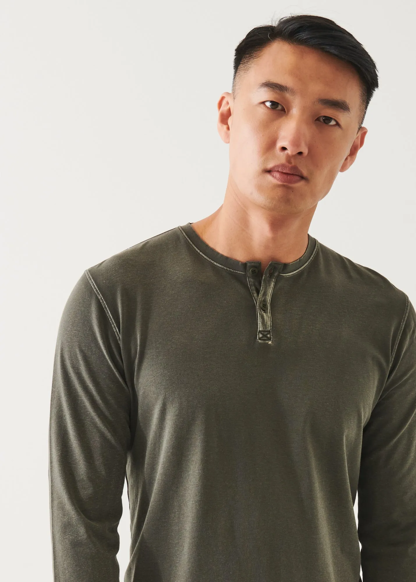 PIMA COTTON STRETCH VINTAGE WASH HENLEY