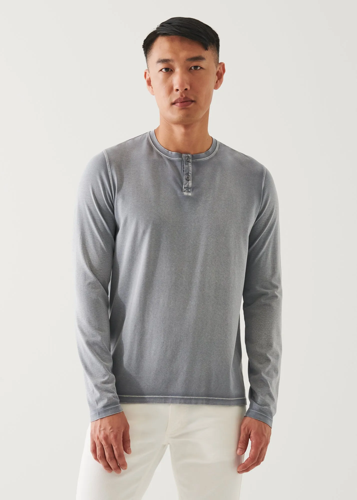 PIMA COTTON STRETCH VINTAGE WASH HENLEY