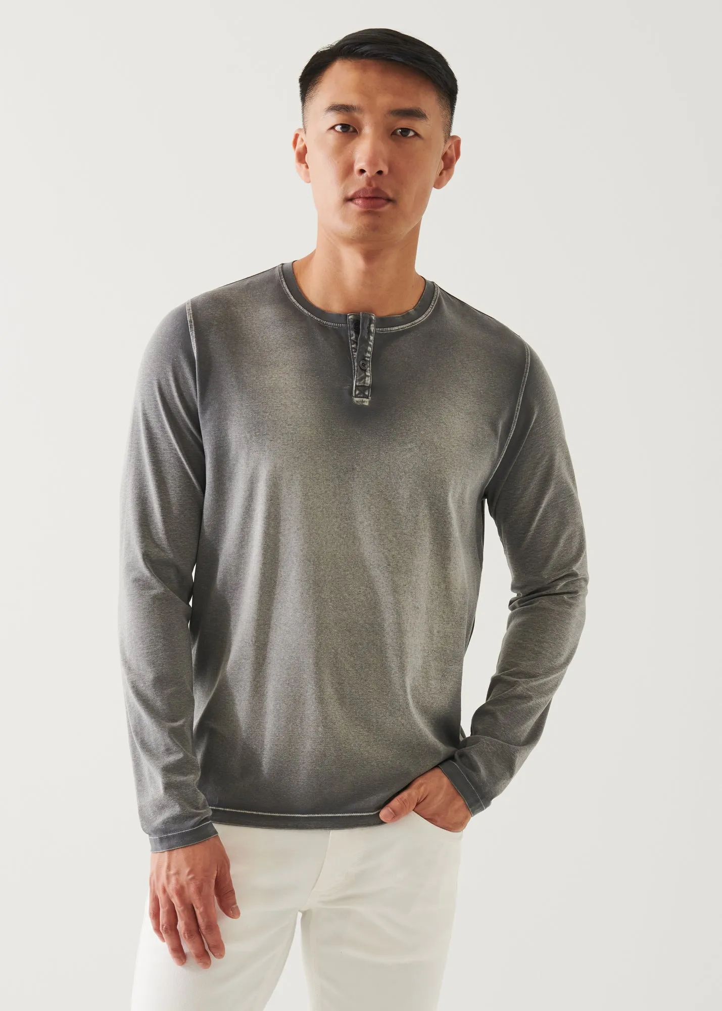 PIMA COTTON STRETCH VINTAGE WASH HENLEY