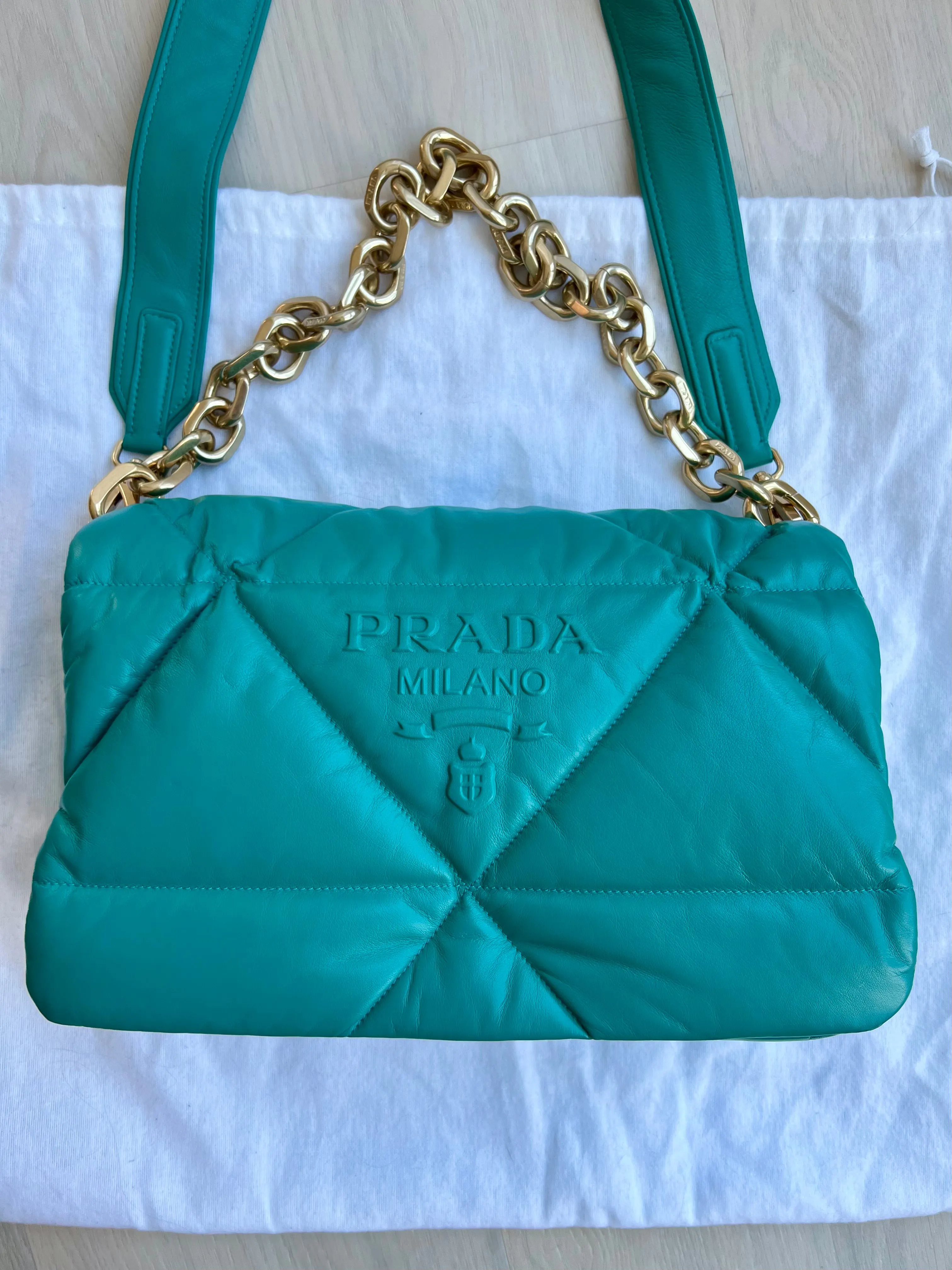 Prada Padded Nappa Leather Shoulder Bag