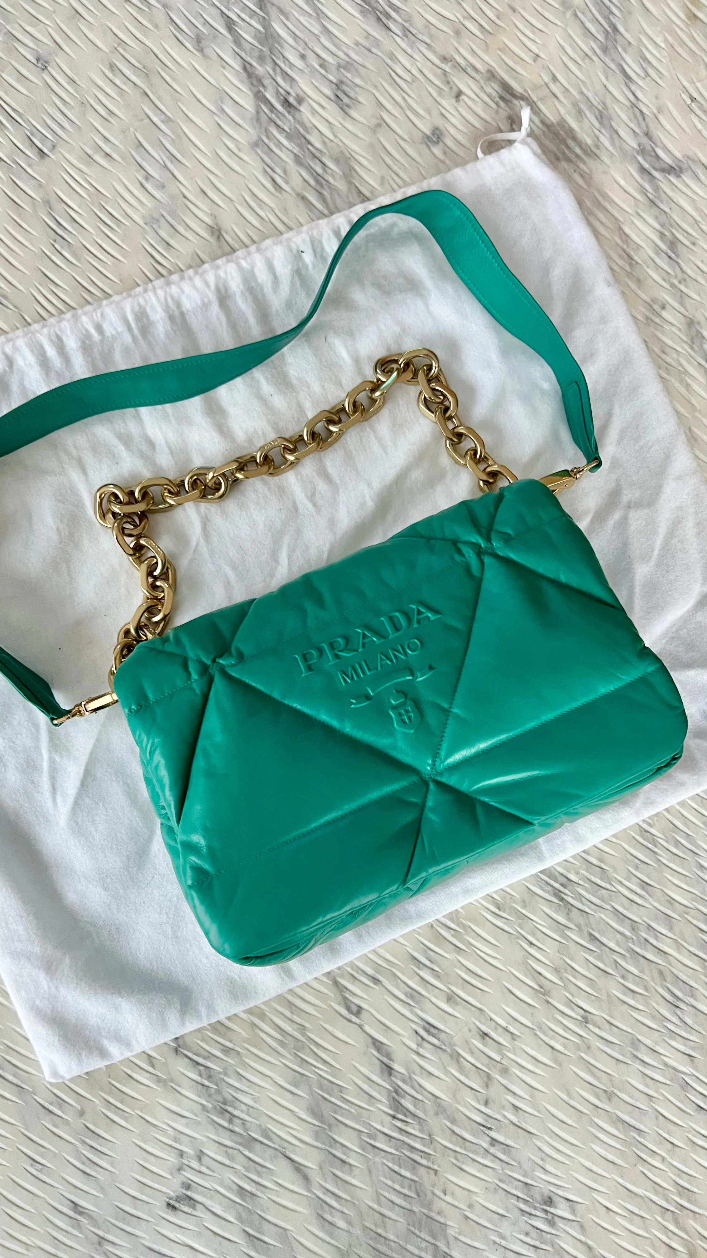 Prada Padded Nappa Leather Shoulder Bag