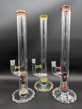 Ripplefoot Straight Tube w/ Inline Perc - Fire Within Glass