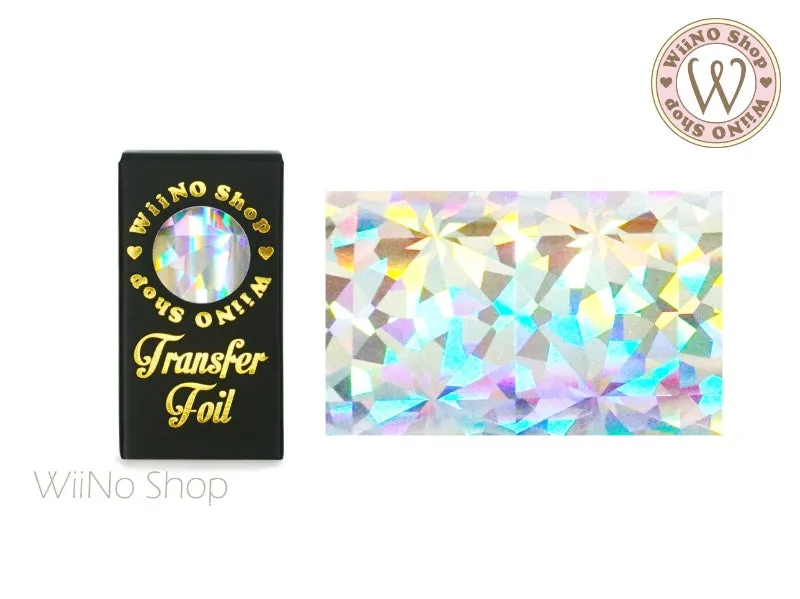 Silver Holographic Crystal Nail Transfer Foil (HL-C-02)