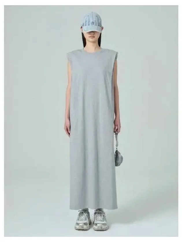 Sleeveless jersey dress gray domestic product