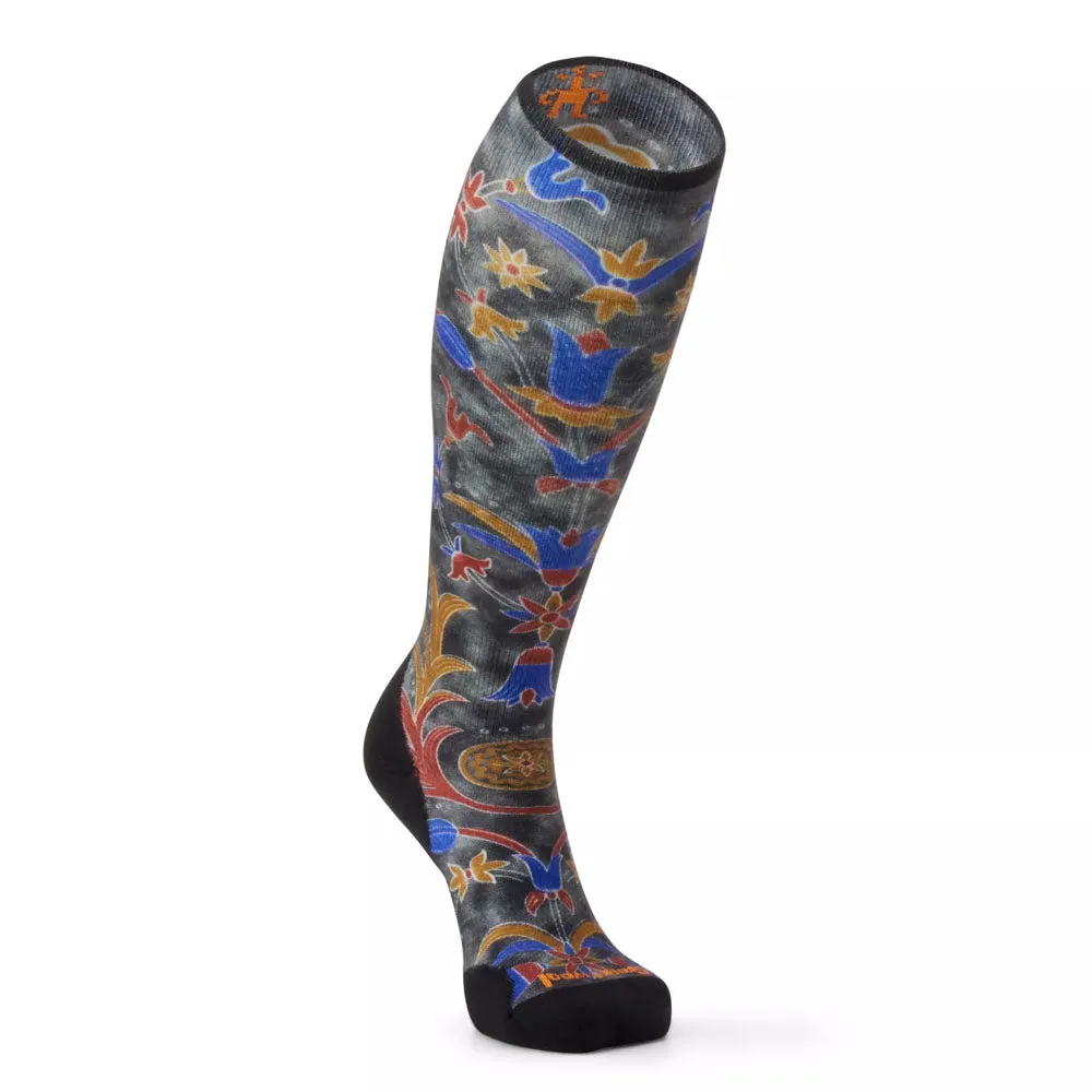 Smartwool  Ski Targeted Cushion Royal Floral Print OTC Women’s Ski Sock