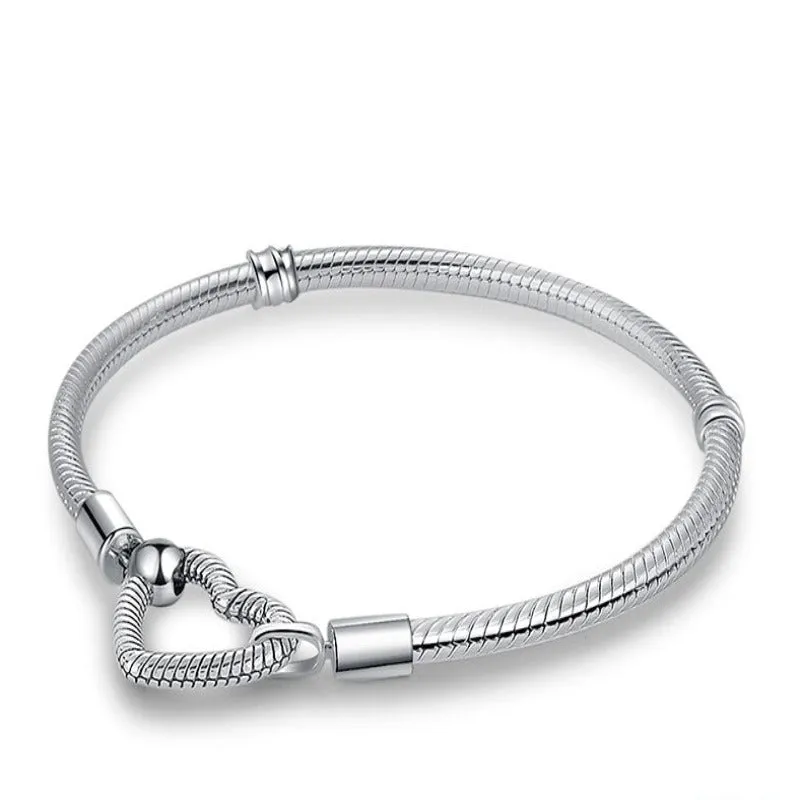 Sterling Silver Charm Women Bracelet