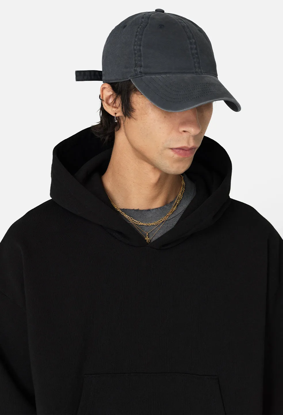 Studio Fleece Tilted Hoodie / Black