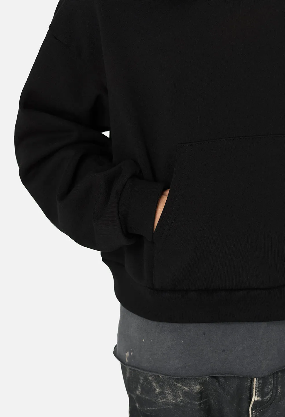 Studio Fleece Tilted Hoodie / Black