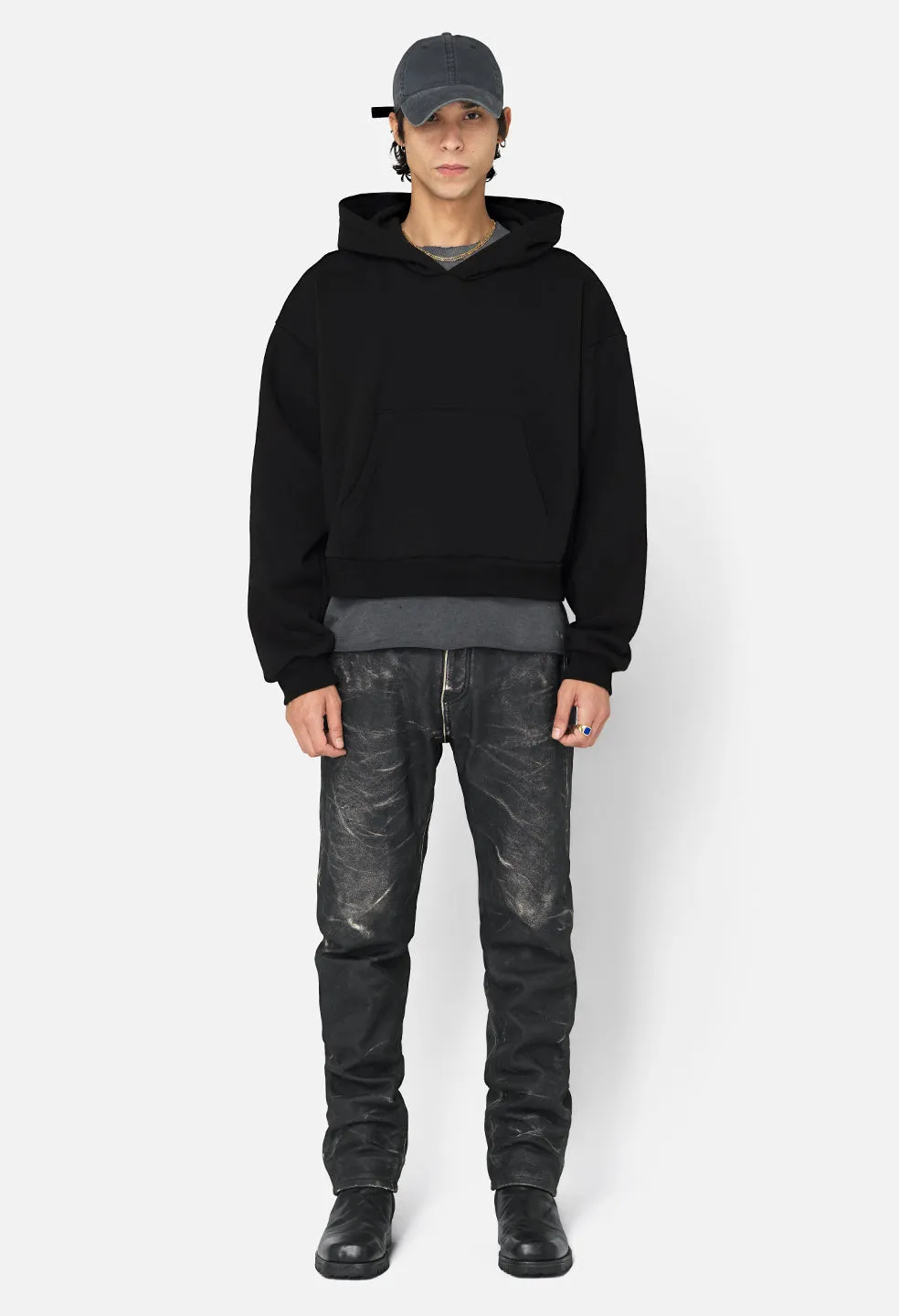 Studio Fleece Tilted Hoodie / Black