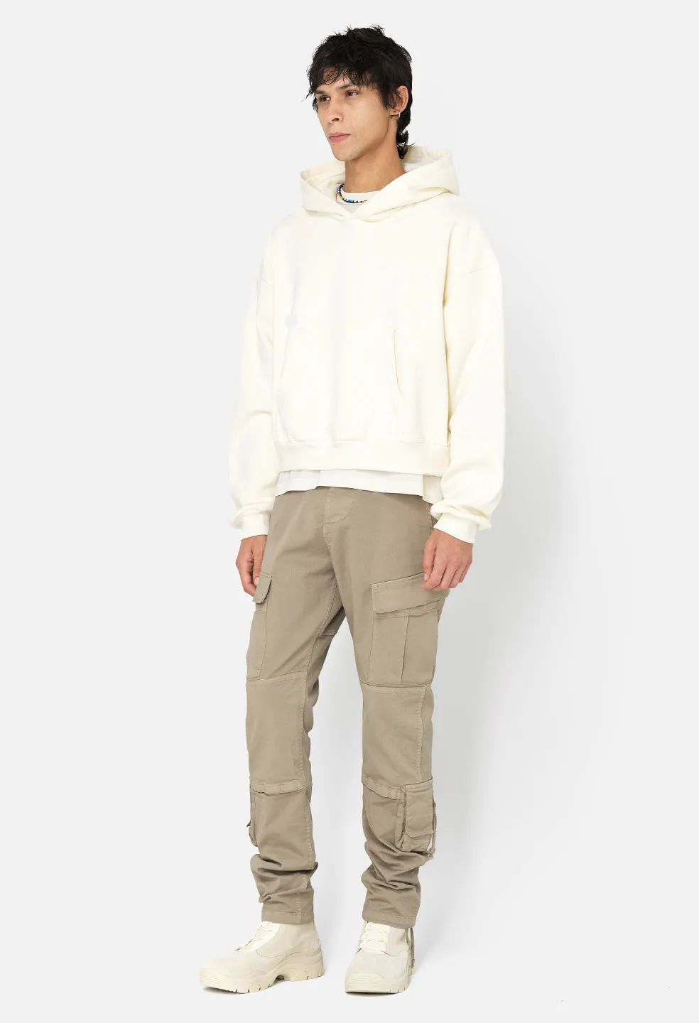 Studio Fleece Tilted Hoodie / Salt