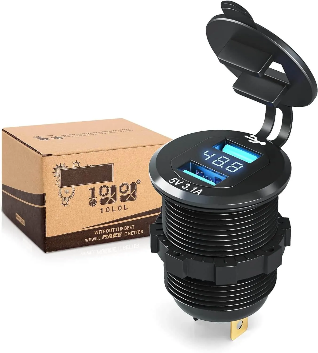 Universal Golf Cart Dual USB Charger for Club Car, EZGO and Yamaha - 10L0L