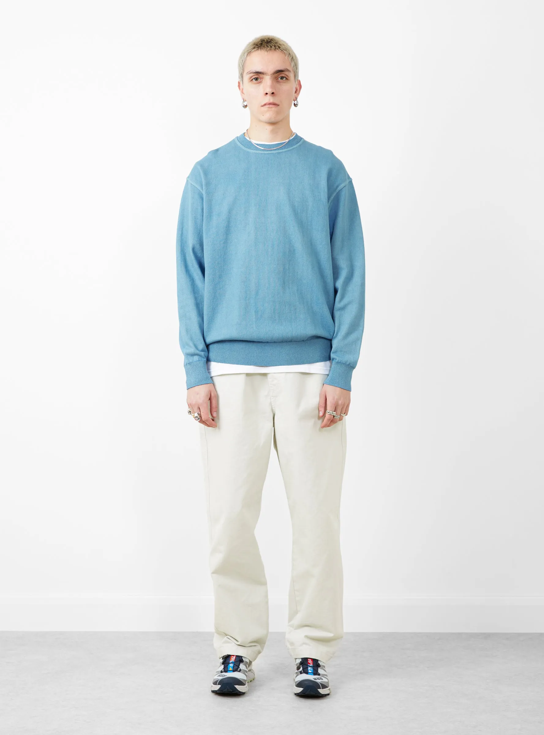 Watanabe Wave Cotton Knit Pullover Aizome