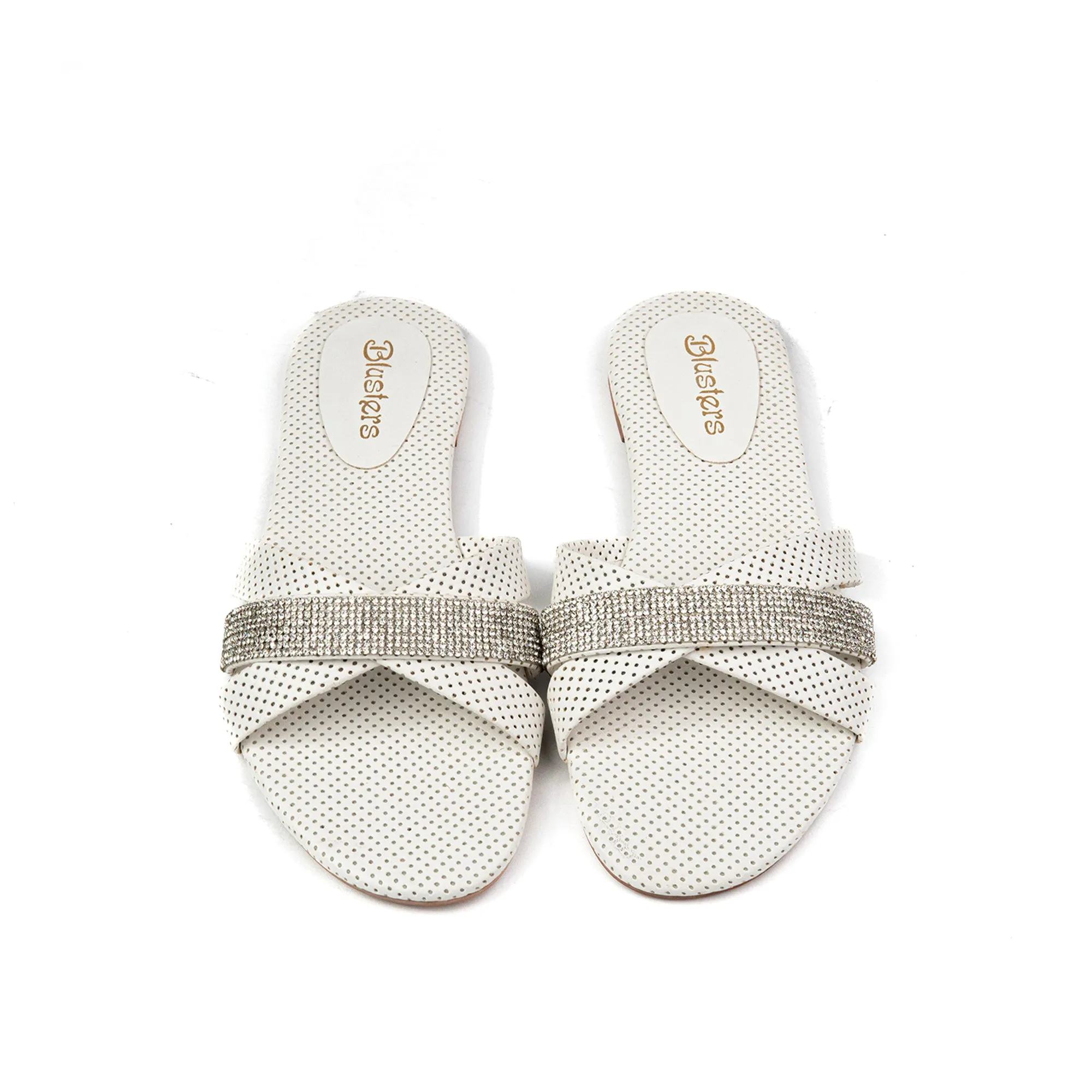 White Mesh Strip Slides