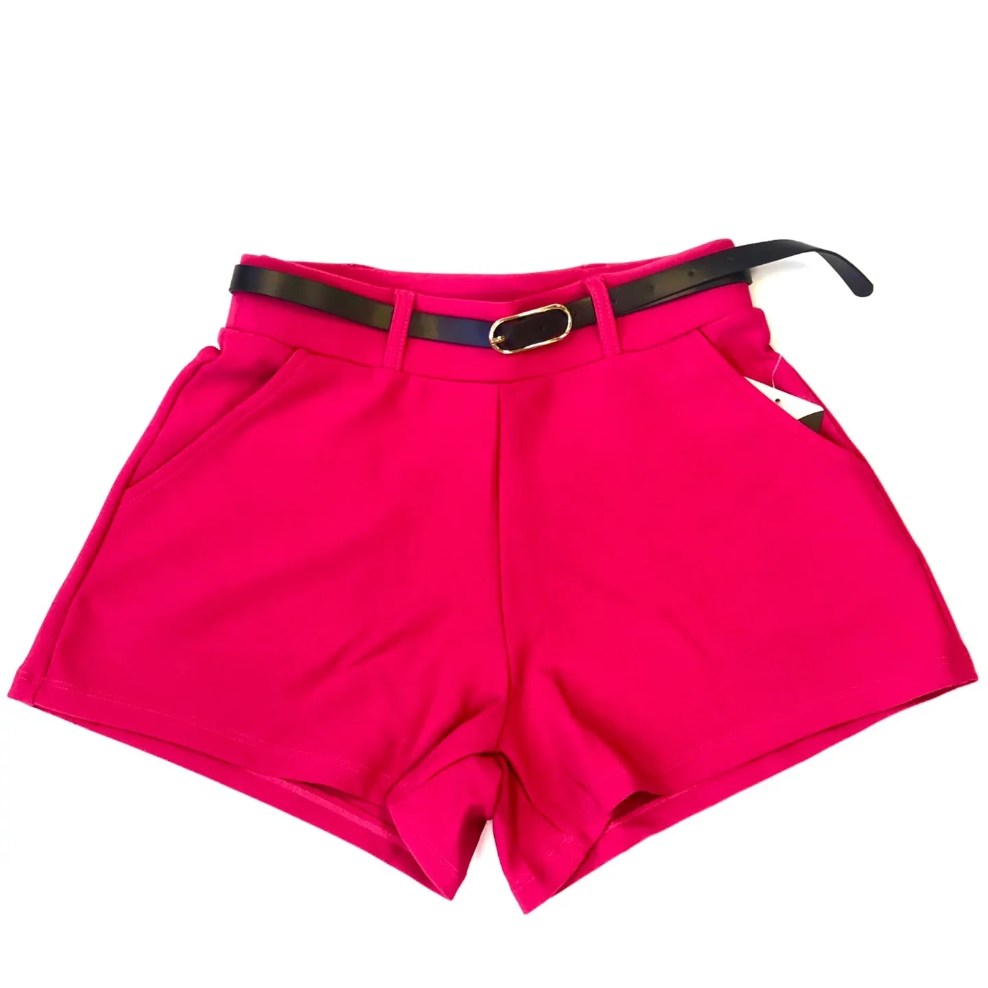 Women Belt High Rise Shorts