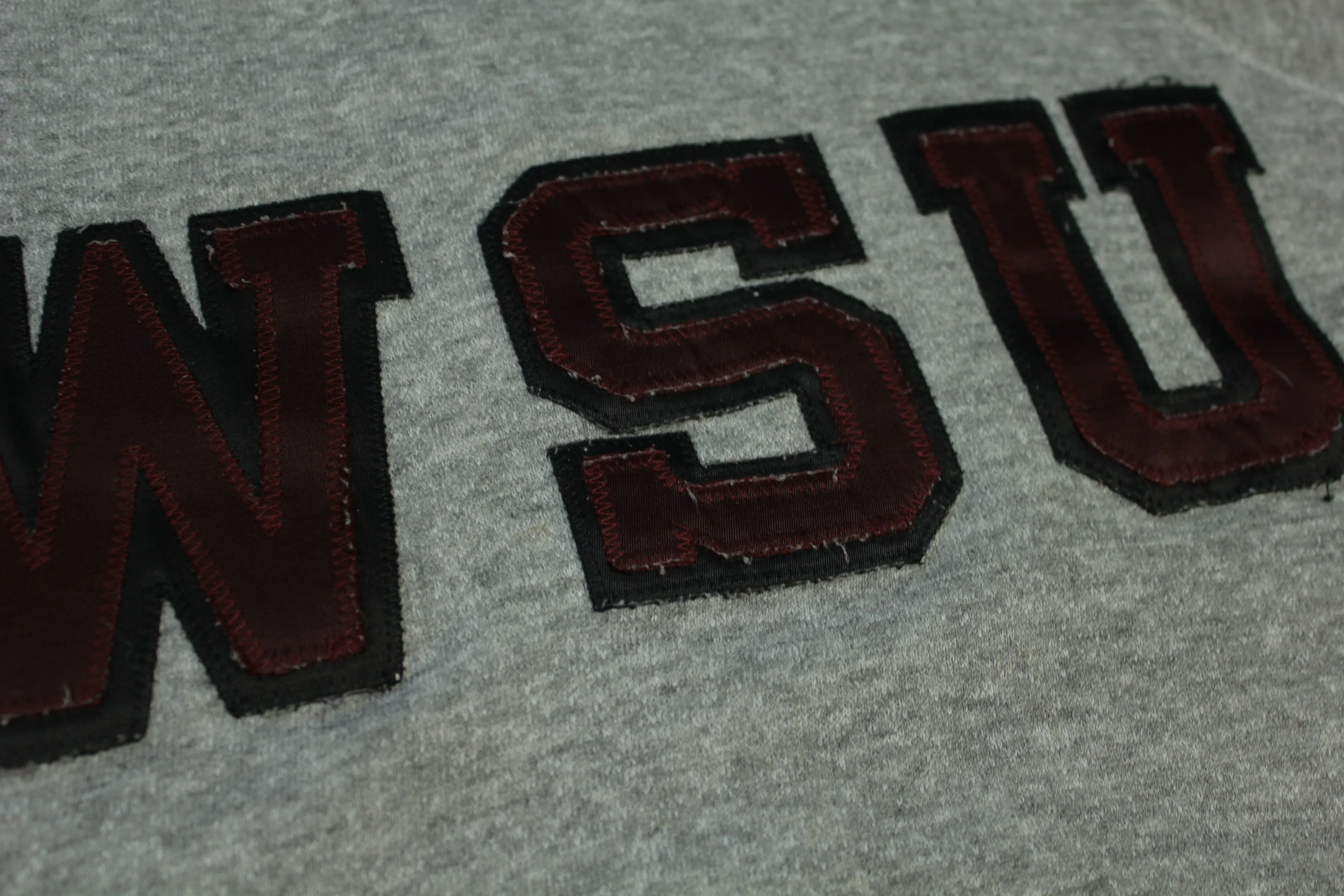 WSU Washington State Cougars Vintage 80's Heathered Sewn Patch Crewneck Sweatshirt