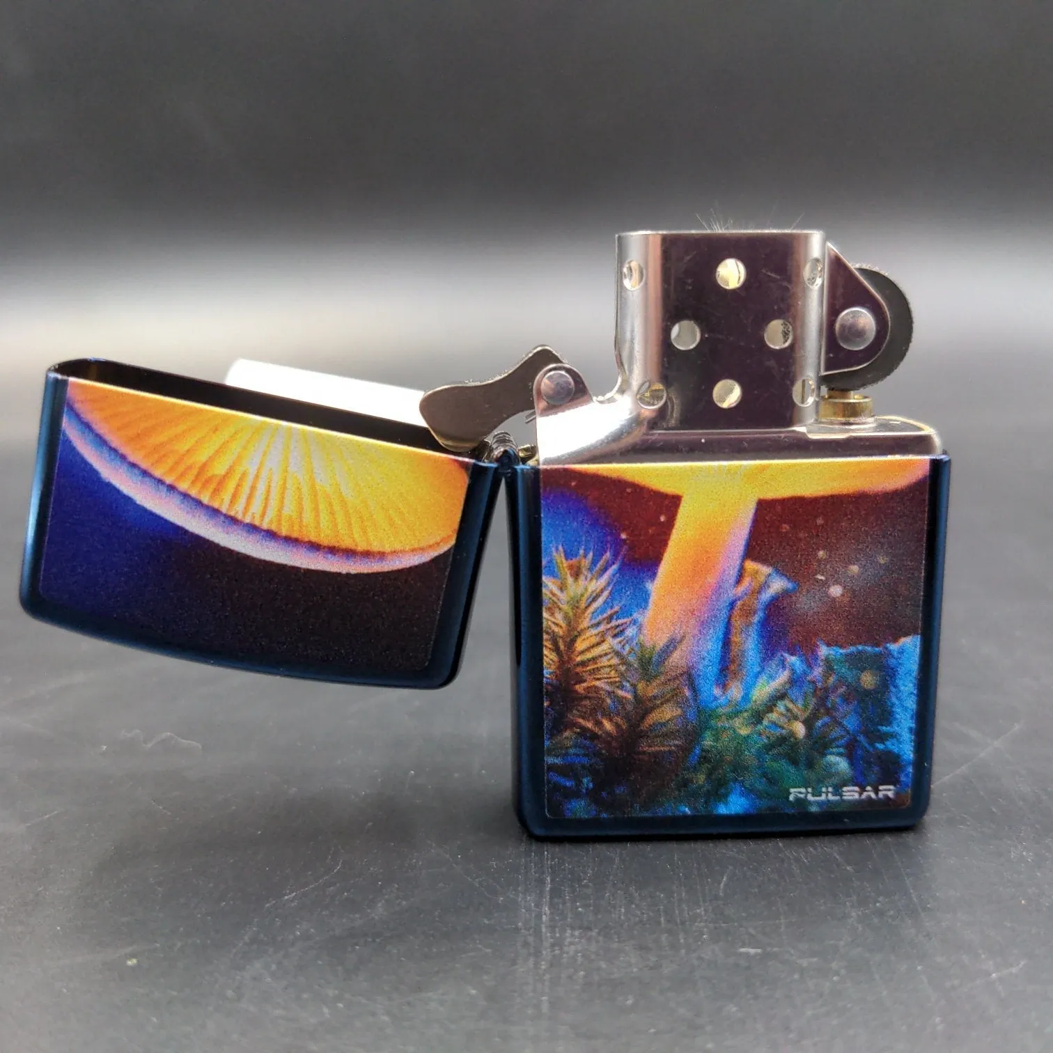 Zippo Lighter | Pulsar Mystical Mushroom | High Polish Blue