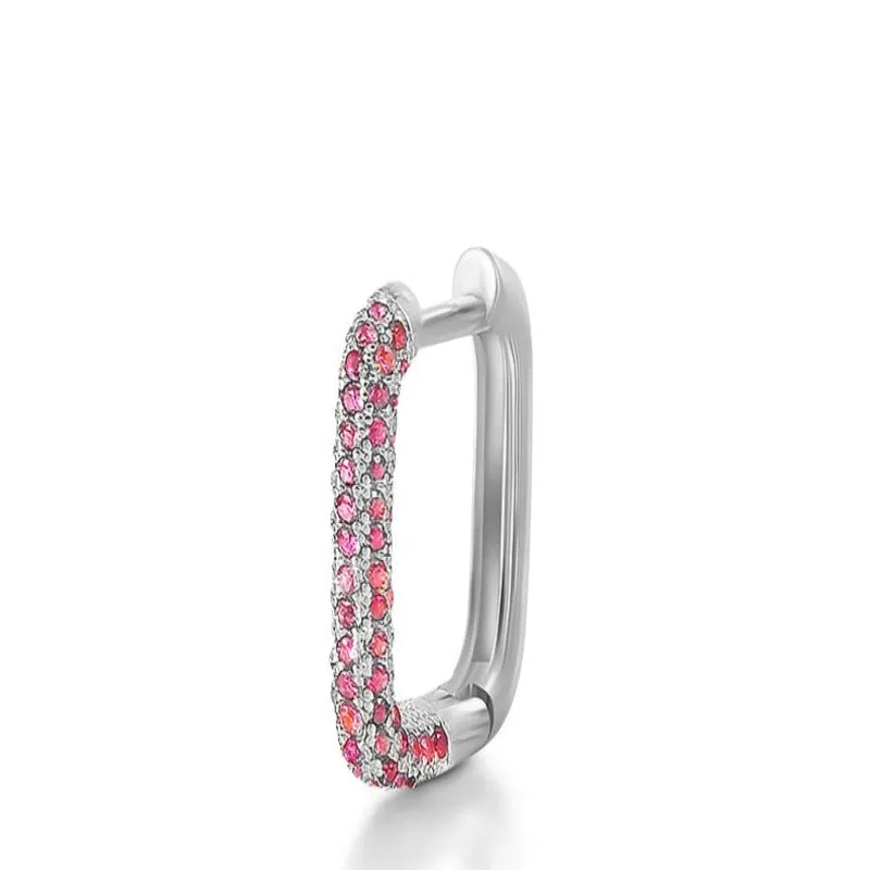 Zircon Square Hoop Earring For Women